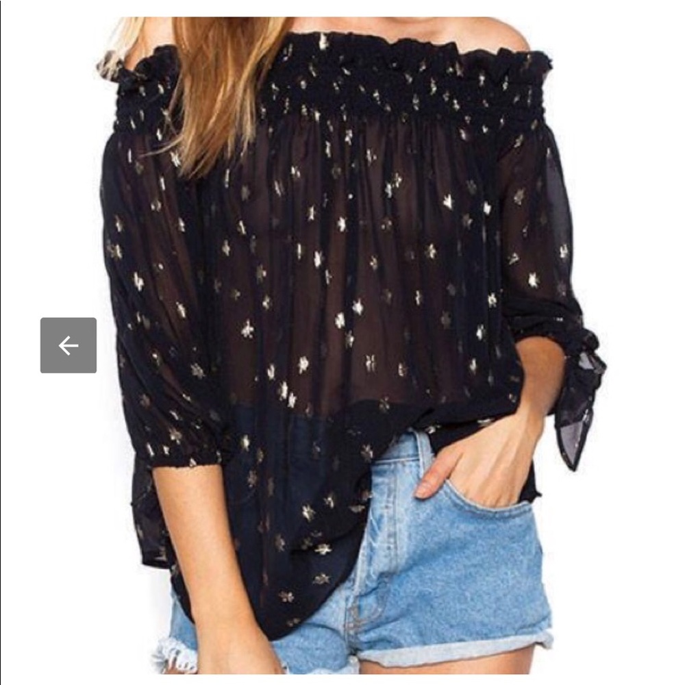 Beach riot off the shoulder top. Small worn once